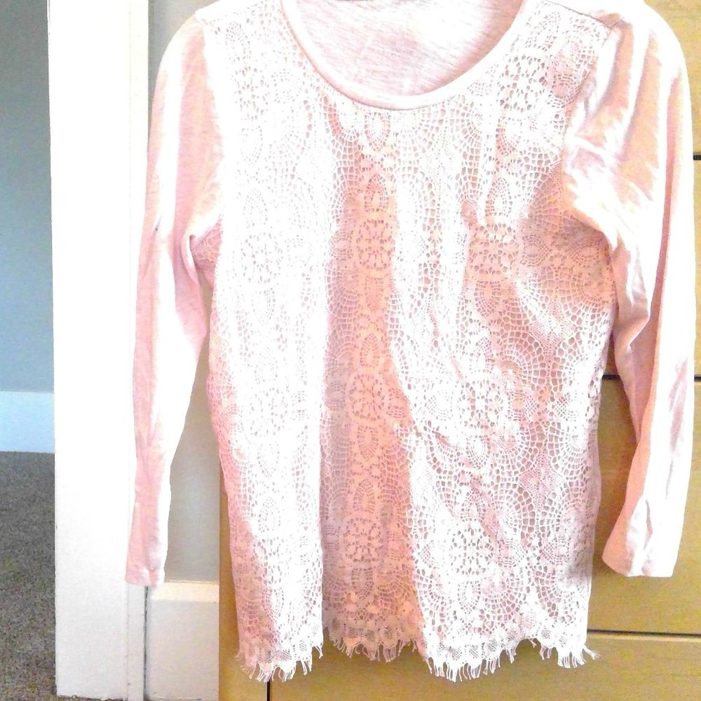 J. Crew Size S Doiley Pink Long Sleeve T